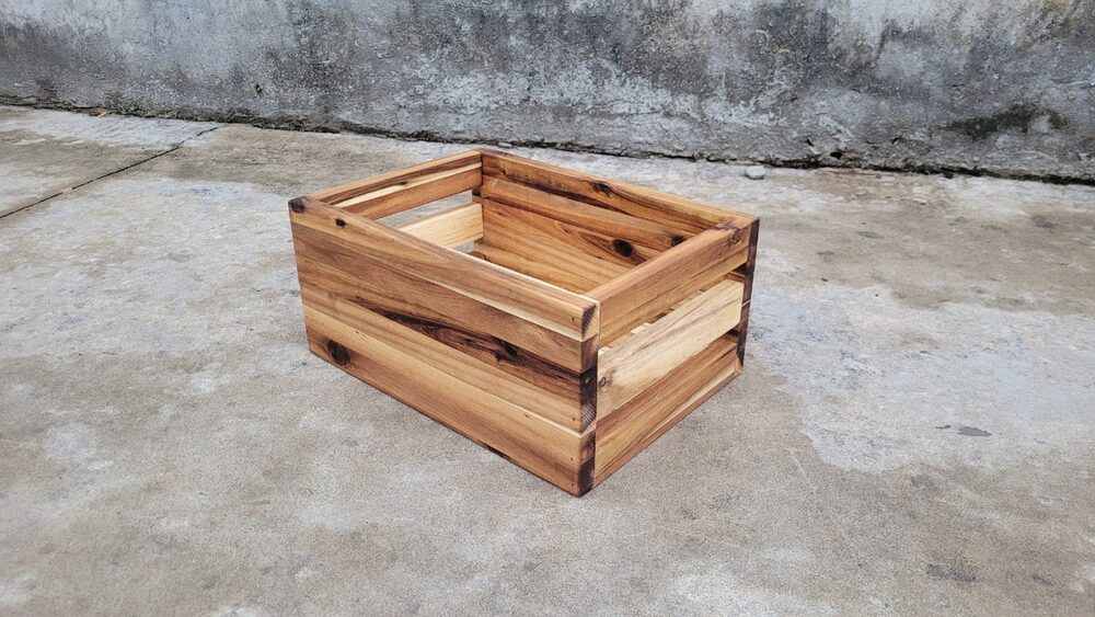 Rectangular Wood Crate Planter