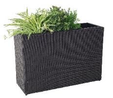 Rattan Rectangular Planter (Dark Brown)