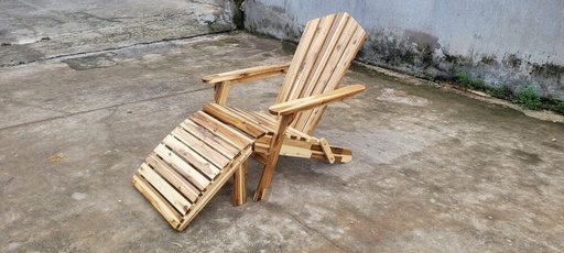 [planter_21] Wooden Adirondack Lounge Chair