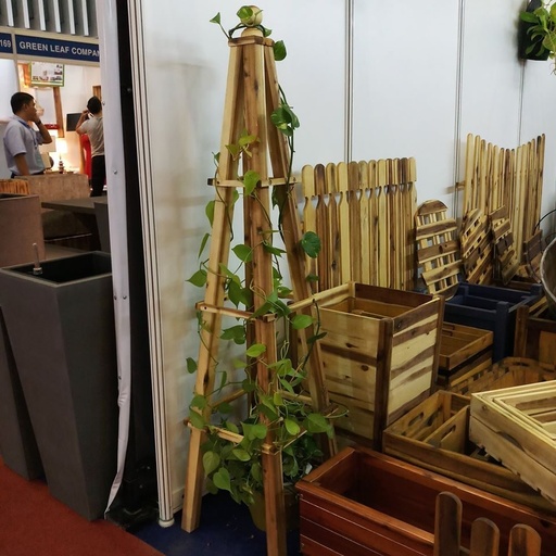 [planter_22] Wooden Obelisk Trellis with Planter Set